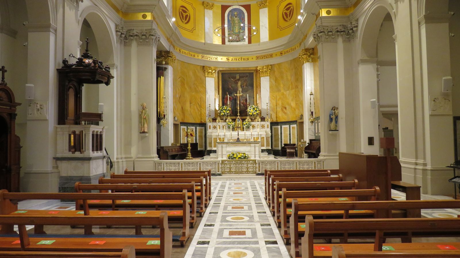 Installed sound system at St Patrick's Church, Soho, London