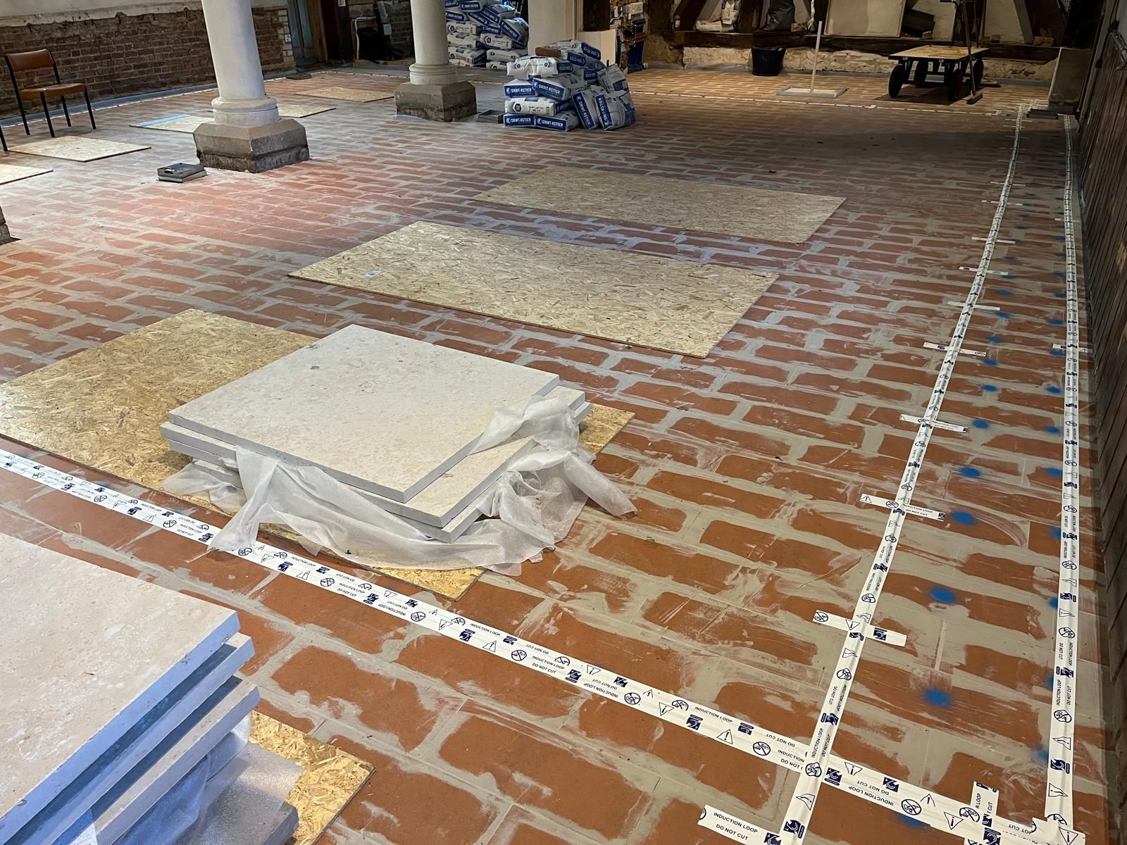 Copper tape hearing loop installation at St James Church, Elstead