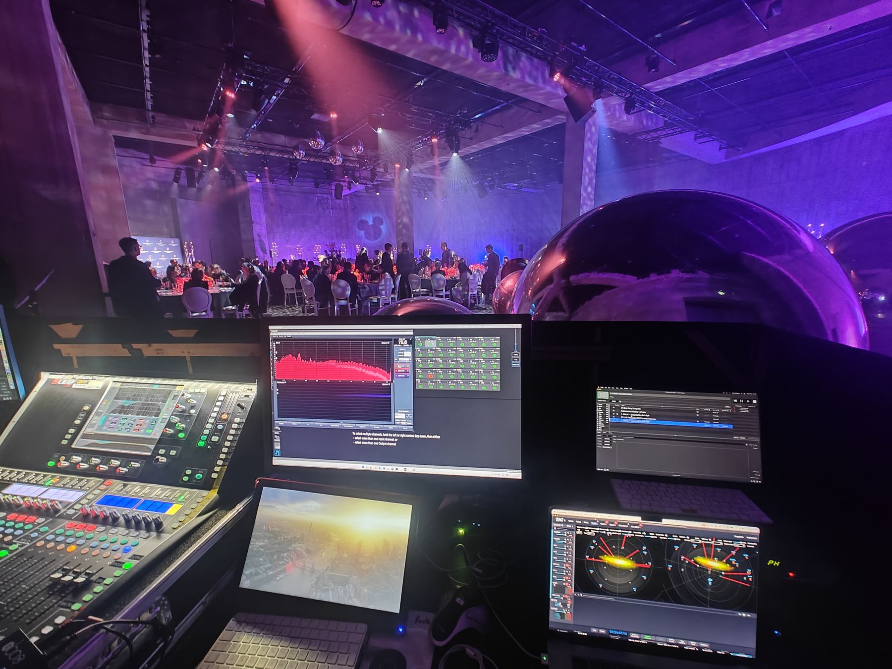Front of house mix position at a large event